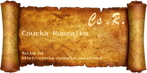 Csurka Ruszalka névjegykártya